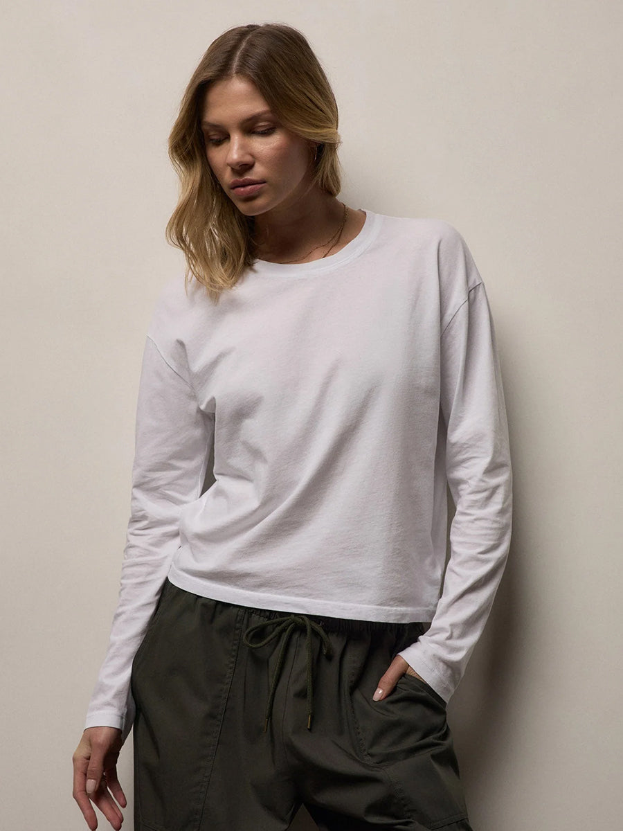 James Perse Boxy L/S Tee in White