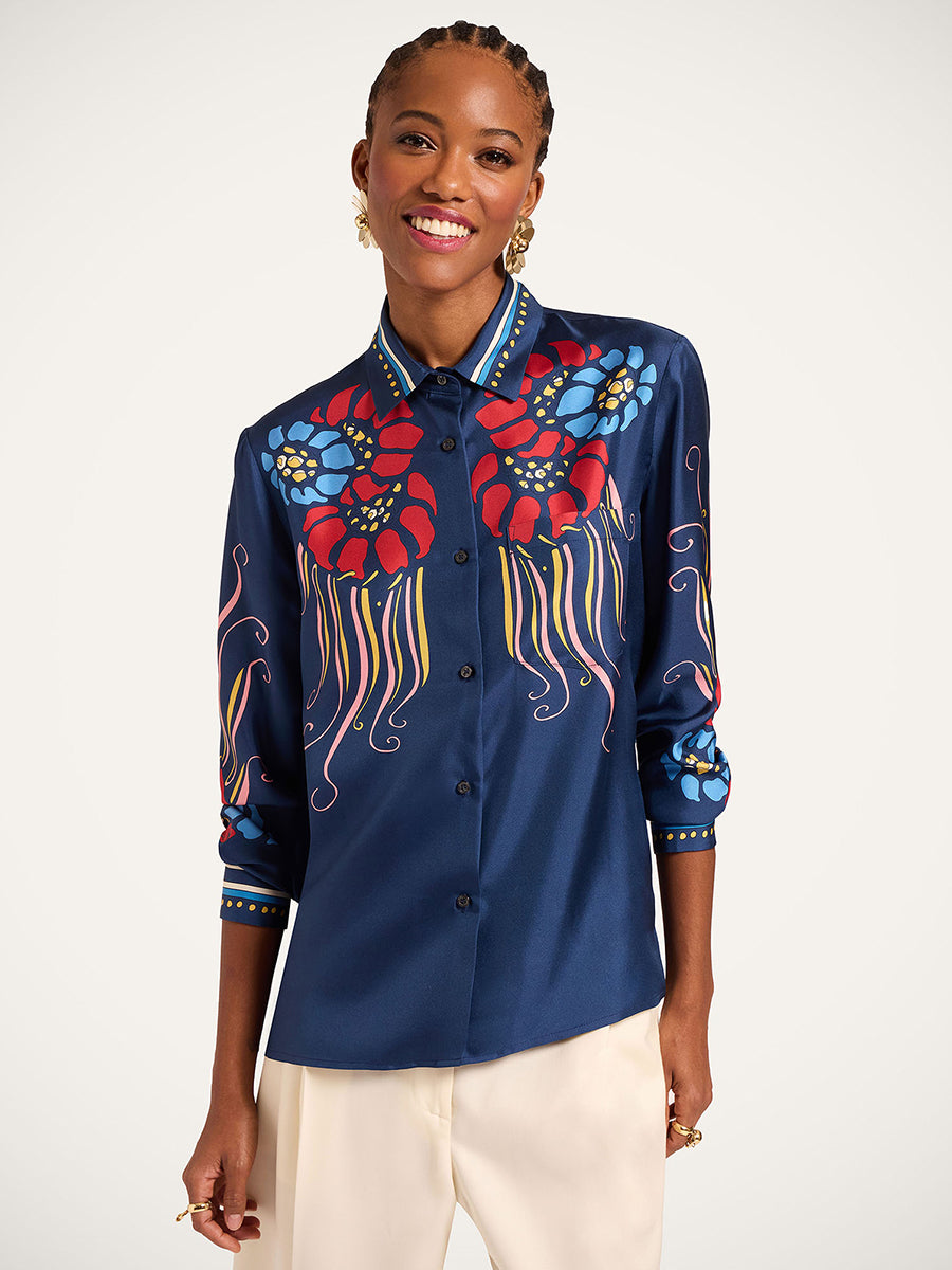 Boy Shirt in Lemuria Placee Blue