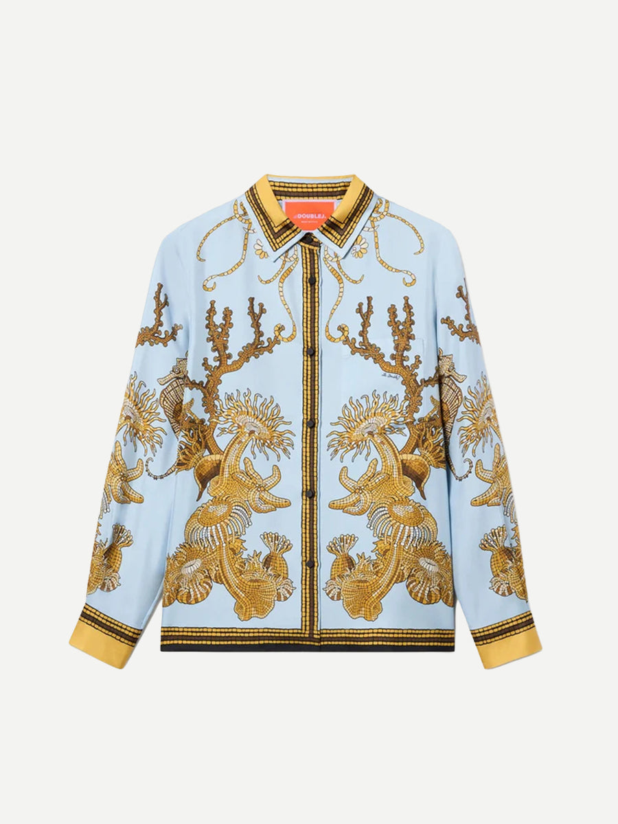 La DoubleJ Boy Shirt in Oceania Placee Light Blue