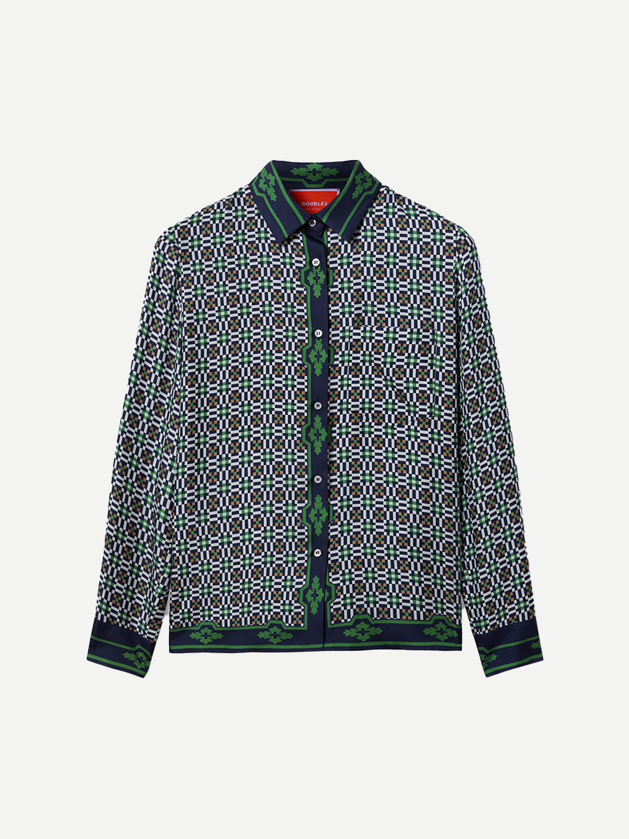 La DoubleJ Boy Shirt in Mariposa Placee Green
