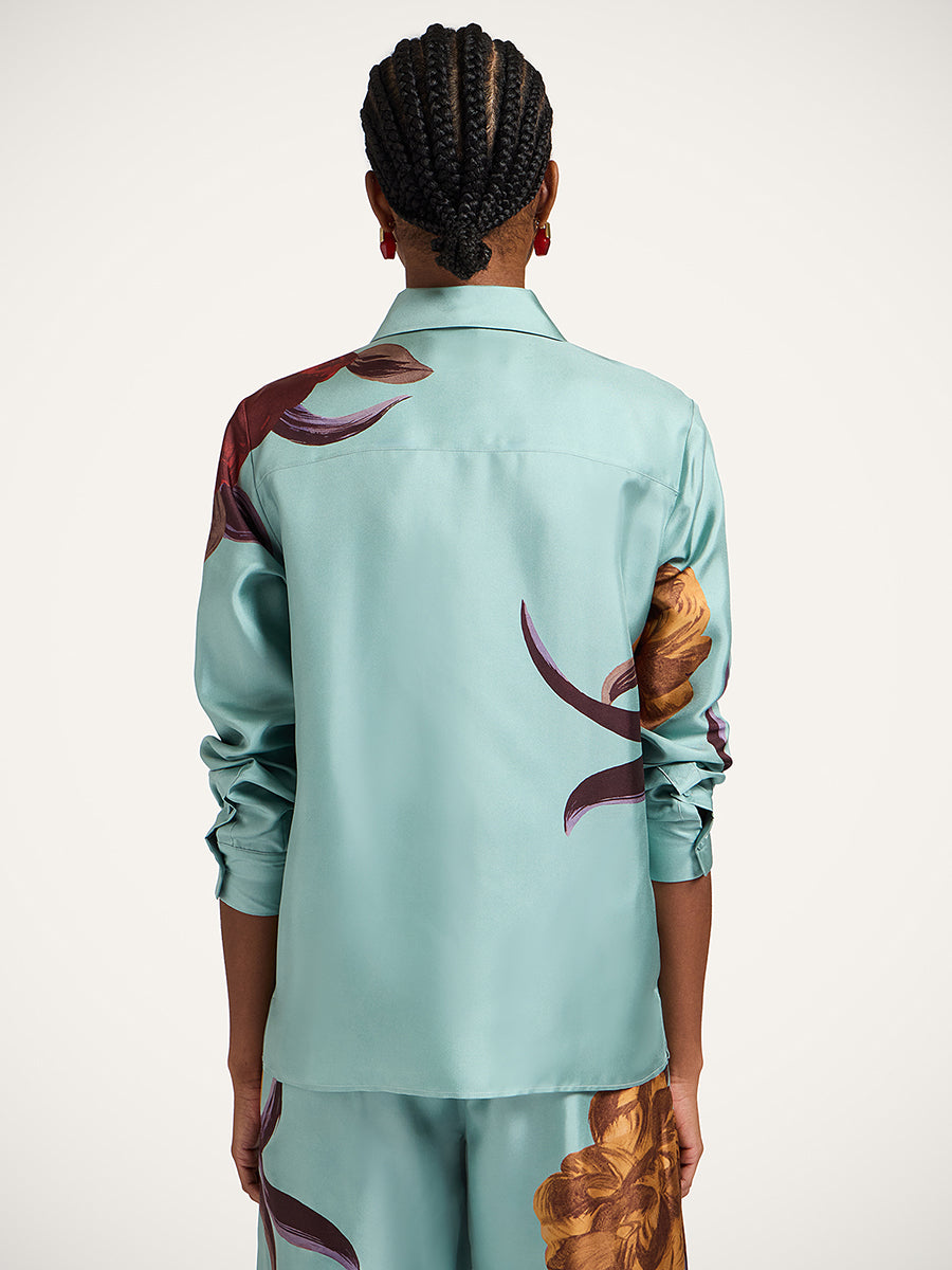 Boy Shirt in Peony Placee Blue