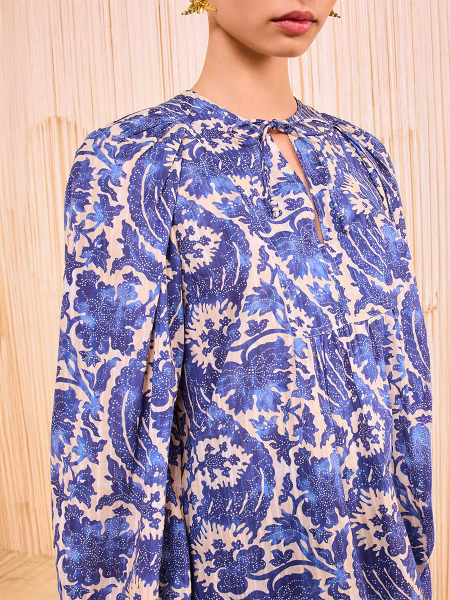 Ulla Johnson Brea Long Sleeve Blouse in Ocean