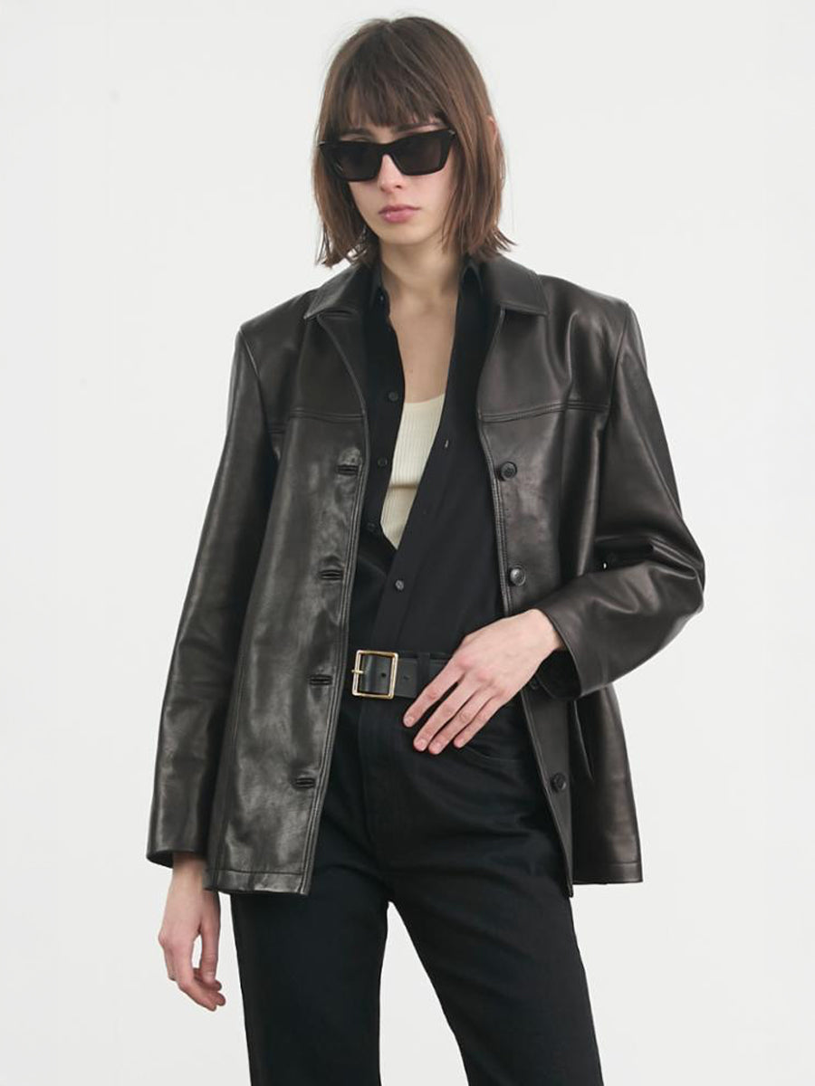 Nili Lotan Brett Leather Jacket in Black | Shop Now at Adam Heath In Store and Online, Western Australia