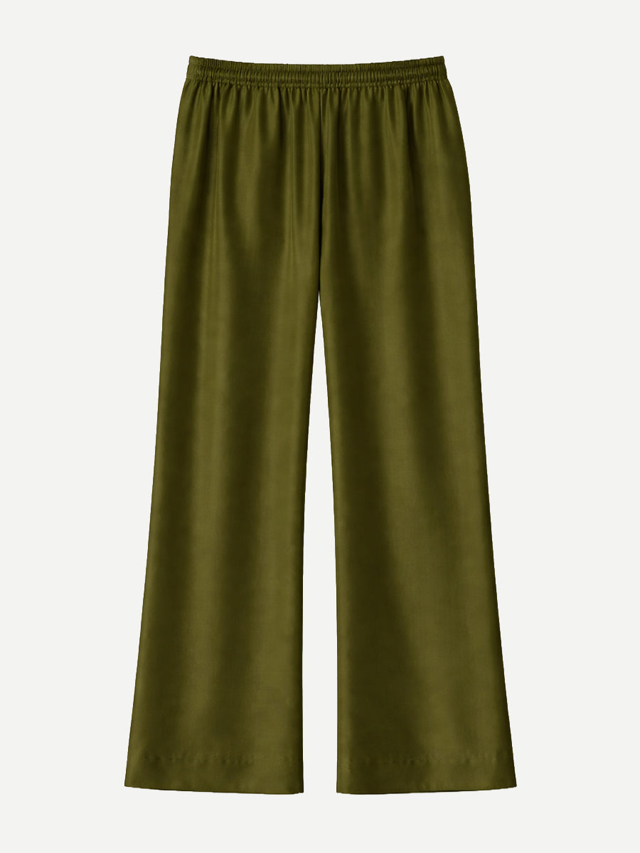 Jac + Jack Brig Silk Pant in Hunter