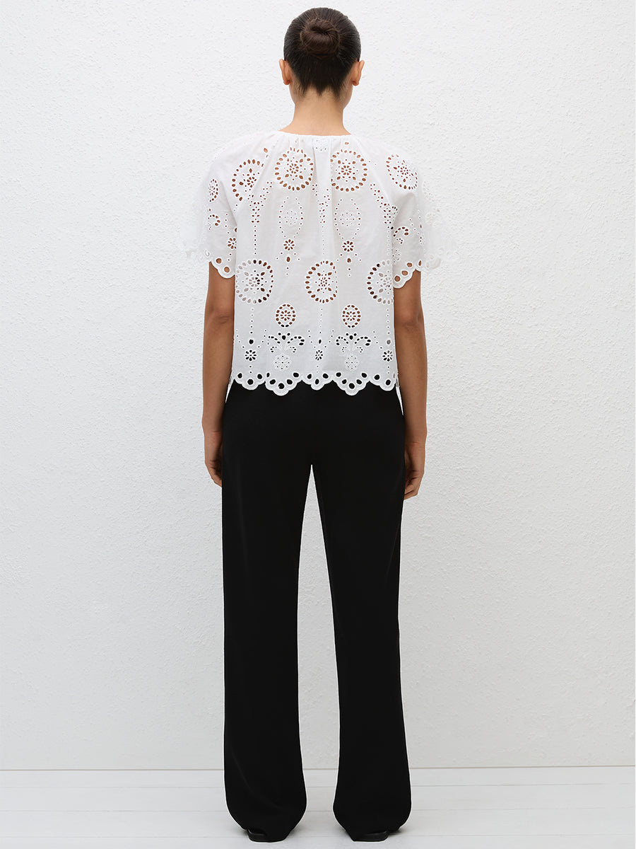Matteau Broderie Blouse in White