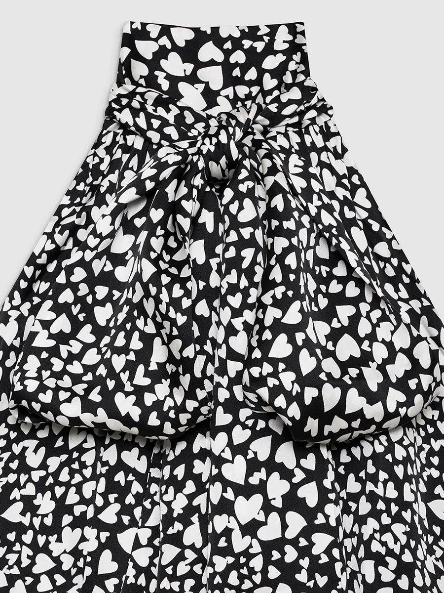 Brooke Top in Black and White Heart