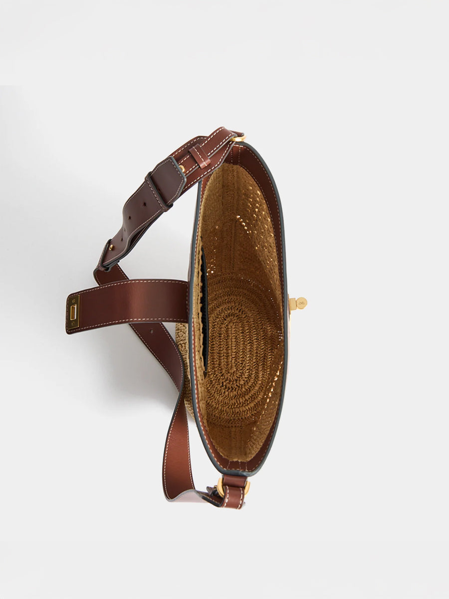Bucket Patchwork in Natural Raffia