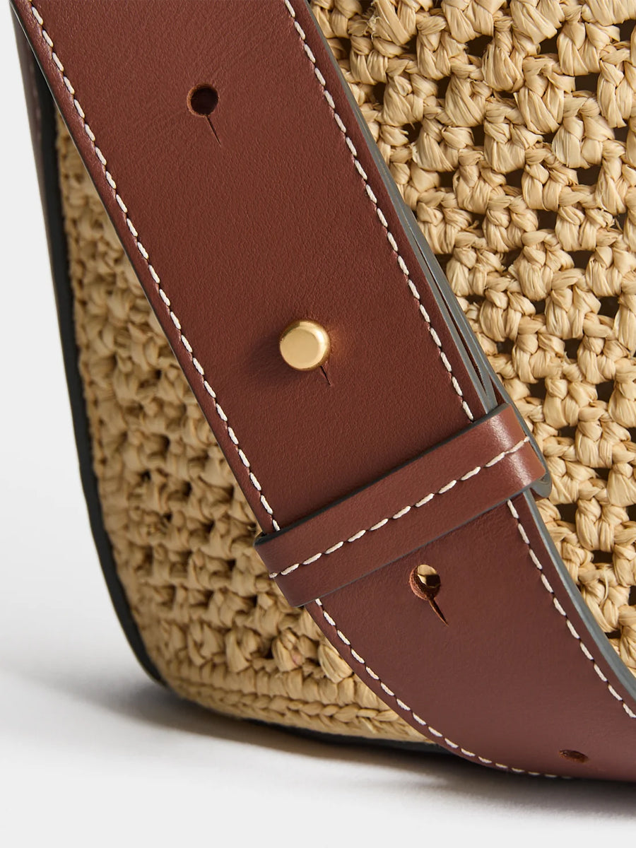 Bucket Patchwork in Natural Raffia