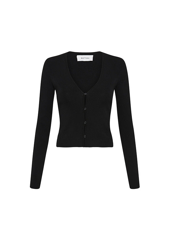 Matteau Button up Cardigan in Black