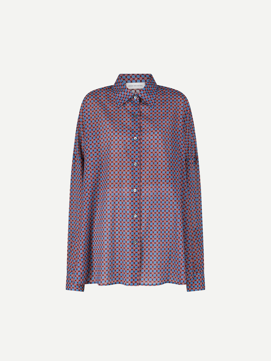 Dries Van Noten Casia Shirt in Blue Print