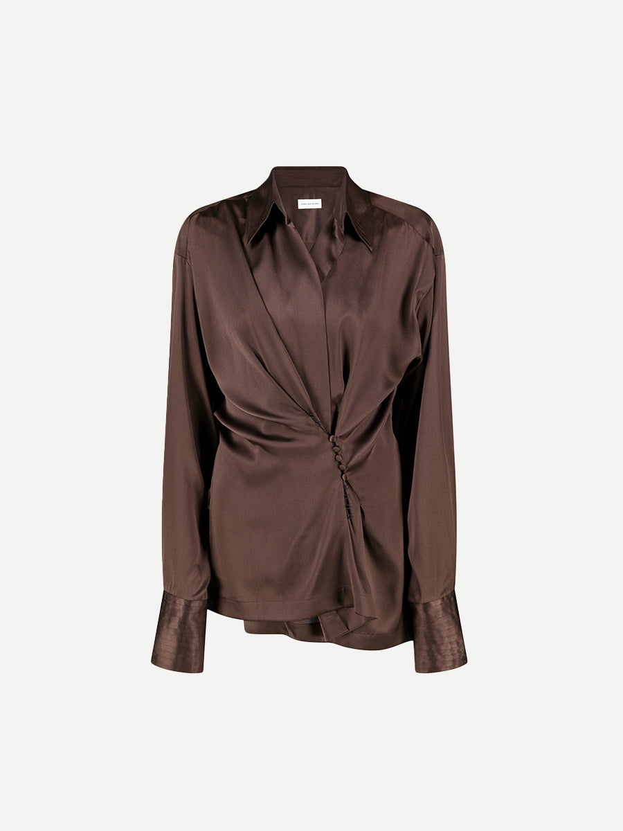 Dries Van Noten Clickys Shirt in Brown