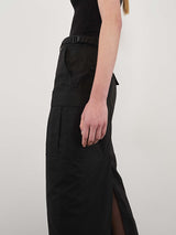 Wardrobe.NYC | Cargo Skirt Midi in Black