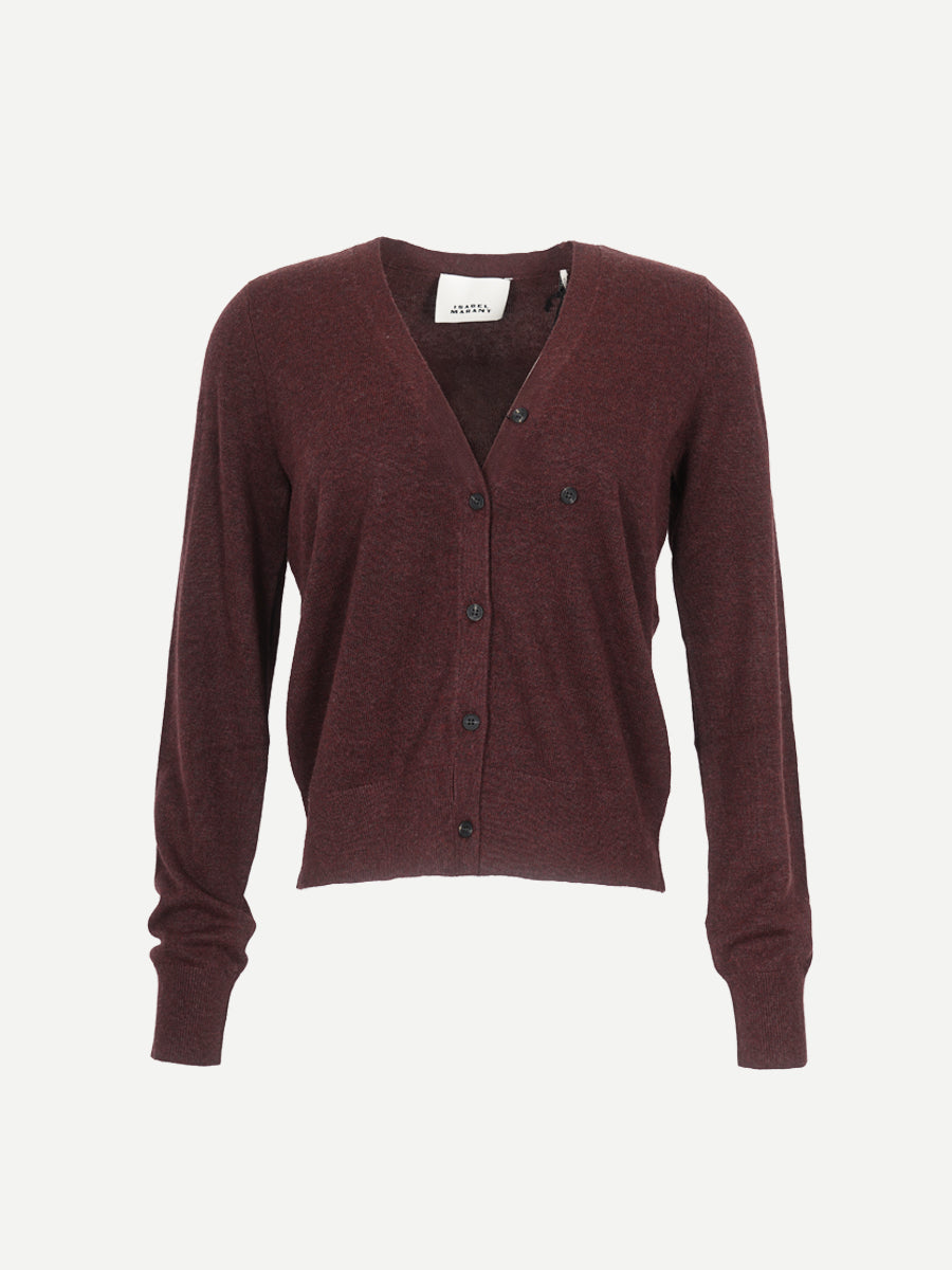 Isabel Marant Carline Cardigan in Burgundy