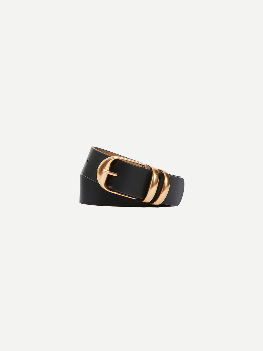 Smooth Leather 30mm Belt in Black
