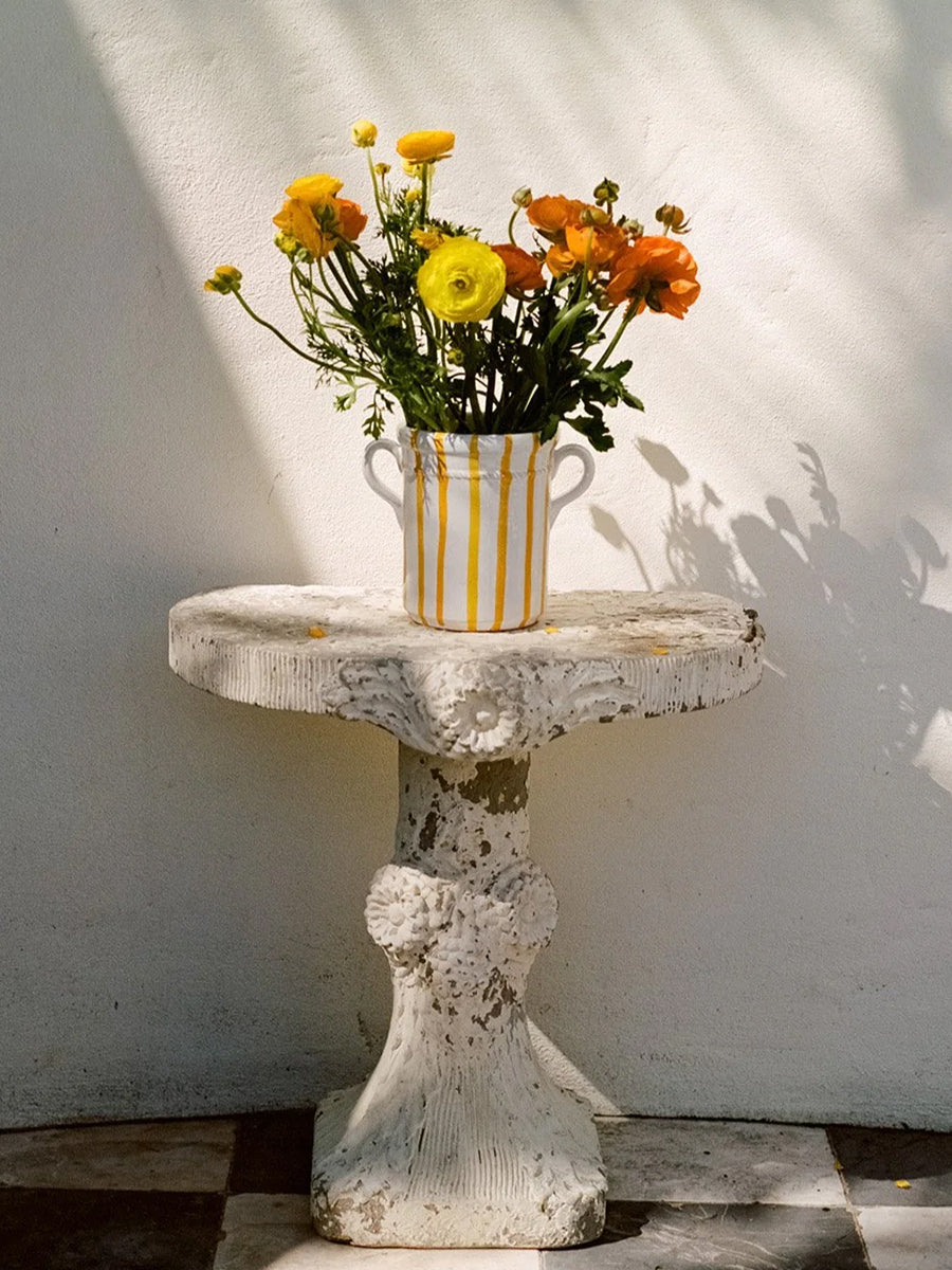 Ceramic Wine Cooler un Yellow Stripe