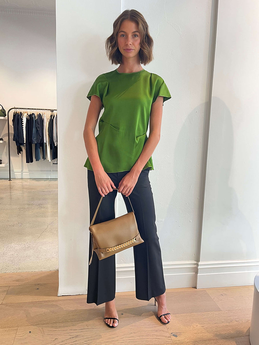 Victoria Beckham | Chain Pouch Bag in Tobacco