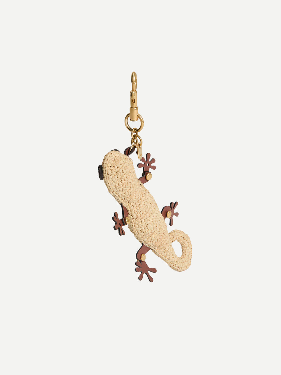 Anya Hindmarch Gecko Charm in Natural Raffia