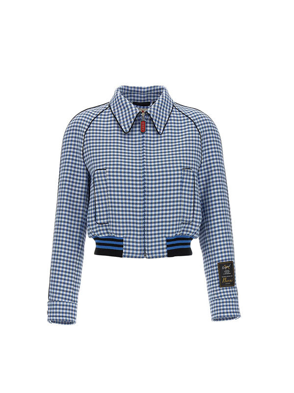 Marni | Blue Check Bomber Jacket
