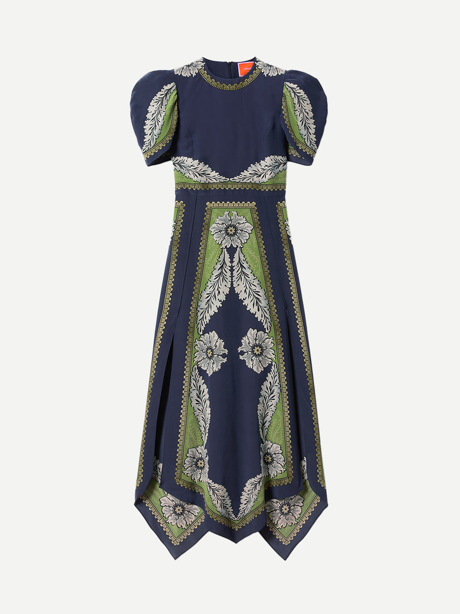 La DoubleJ Cherie Scarf Dress in Bounty Placee Navy