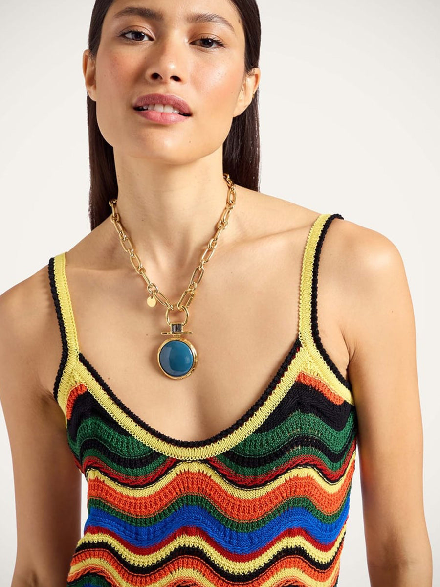 La DoubleJ Chevron Sundress in Multicolour Knit | Shop Adam Heath, Western Australia