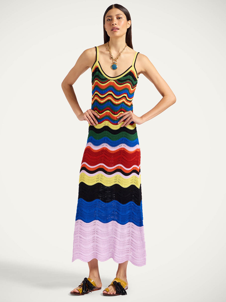 La DoubleJ Chevron Sundress in Multicolour Knit | Shop Adam Heath, Western Australia