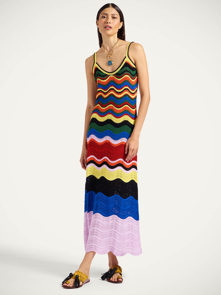 La DoubleJ Chevron Sundress in Multicolour Knit | Shop Adam Heath, Western Australia