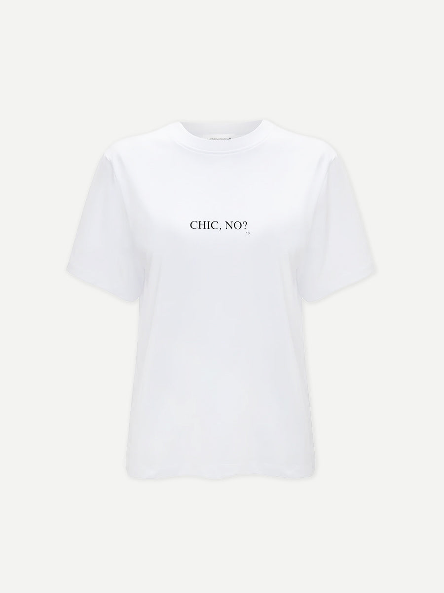 Victoria Beckham Slogan Tee Chic No in White