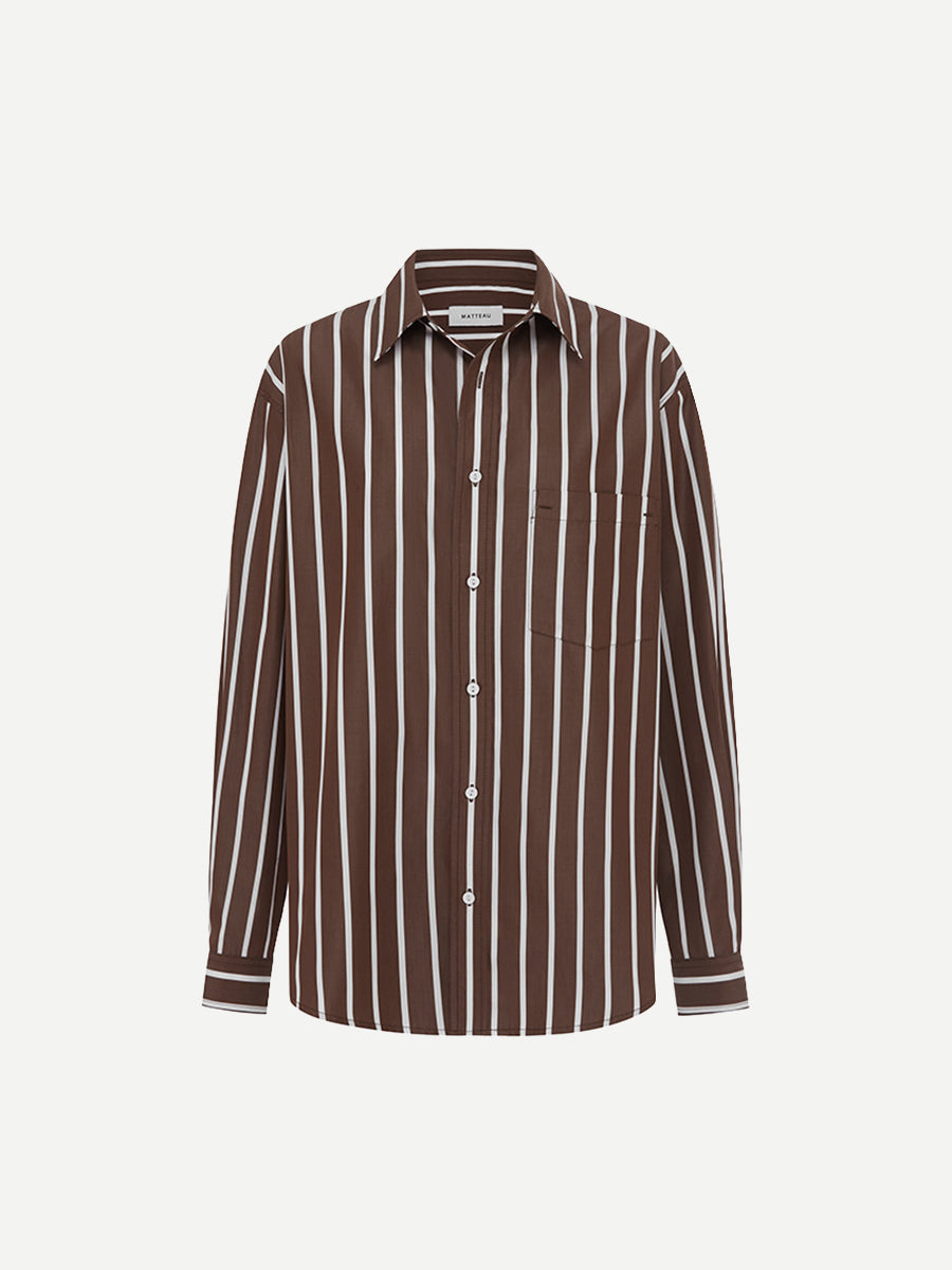 Classic Stripe Shirt in Chocolate Stripe