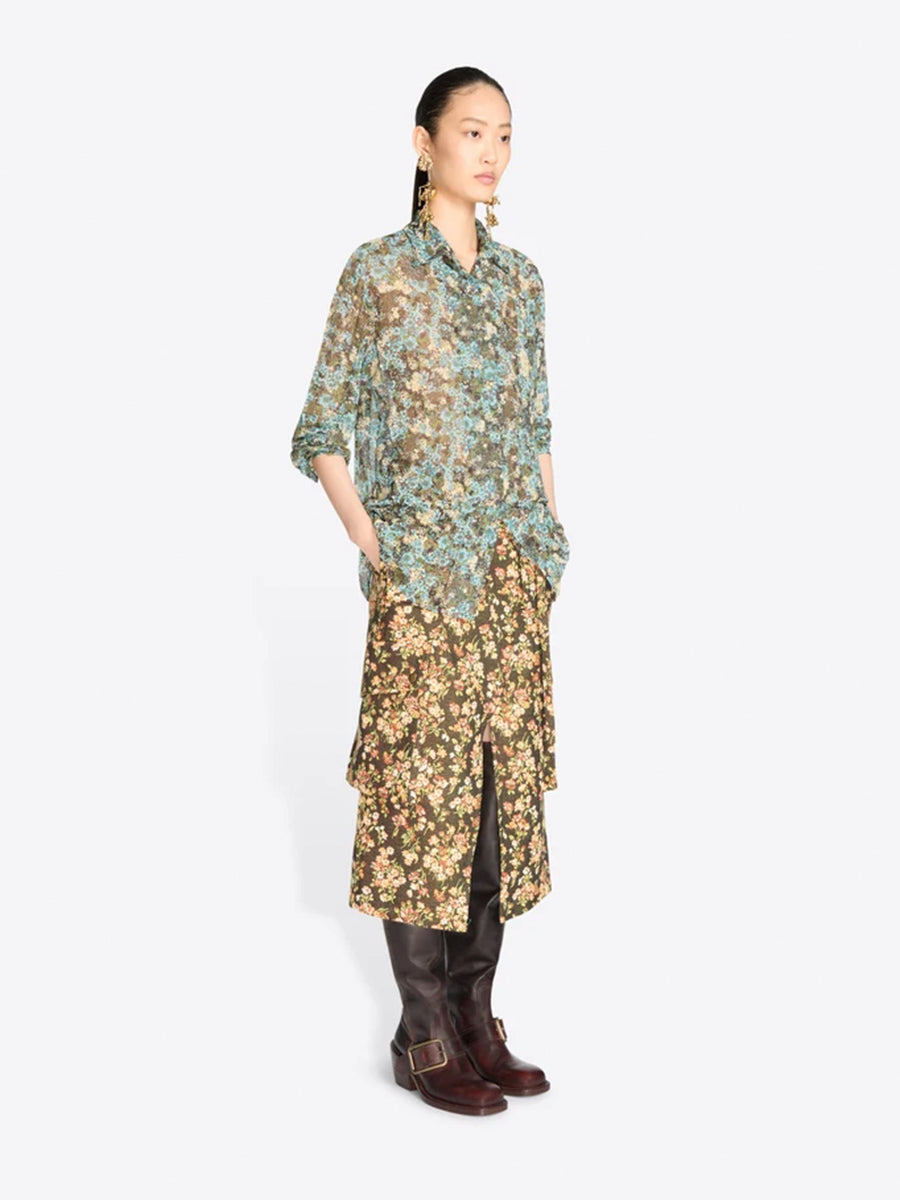Clavelly Pleated Shirt in Sky