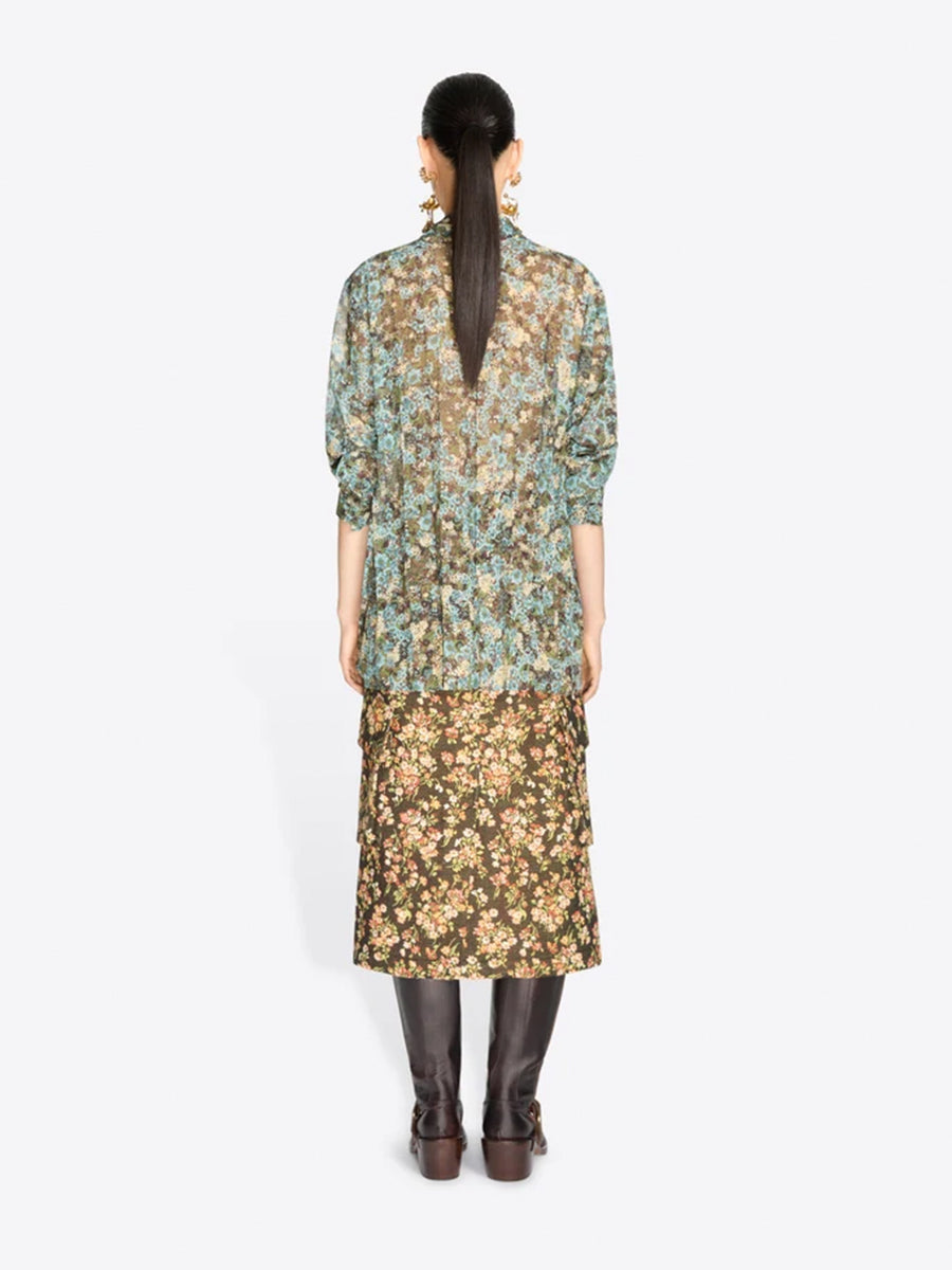 Clavelly Pleated Shirt in Sky