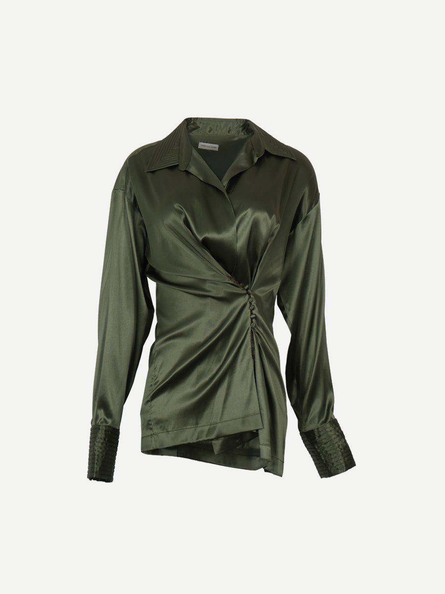 Dries Van Noten Clickys Shirt in Khaki