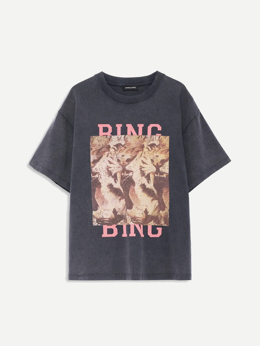 Cade Tee Tiger Bing in Washed Black
