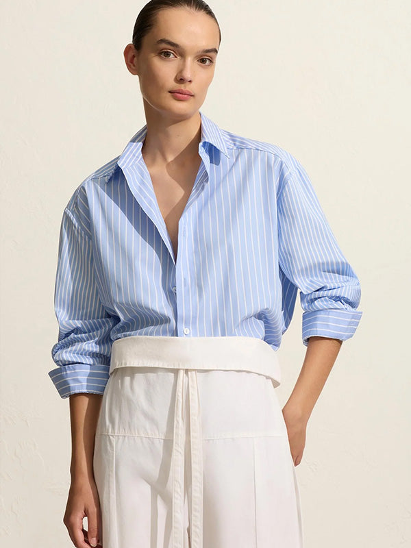 Matteau Contrast stripe Shirt in Sky Stripe