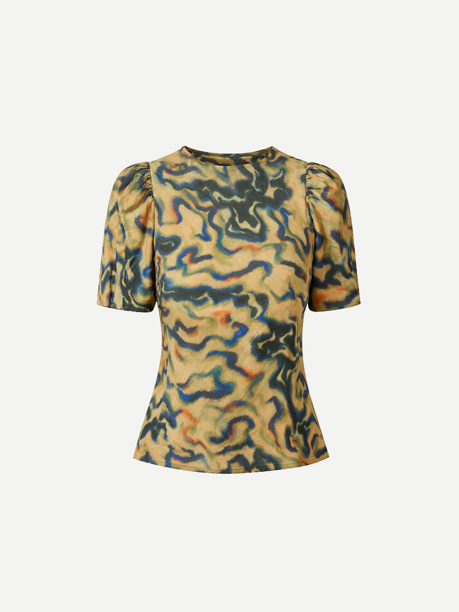 Ulla Johnson Corine SS Silk Top in Geode