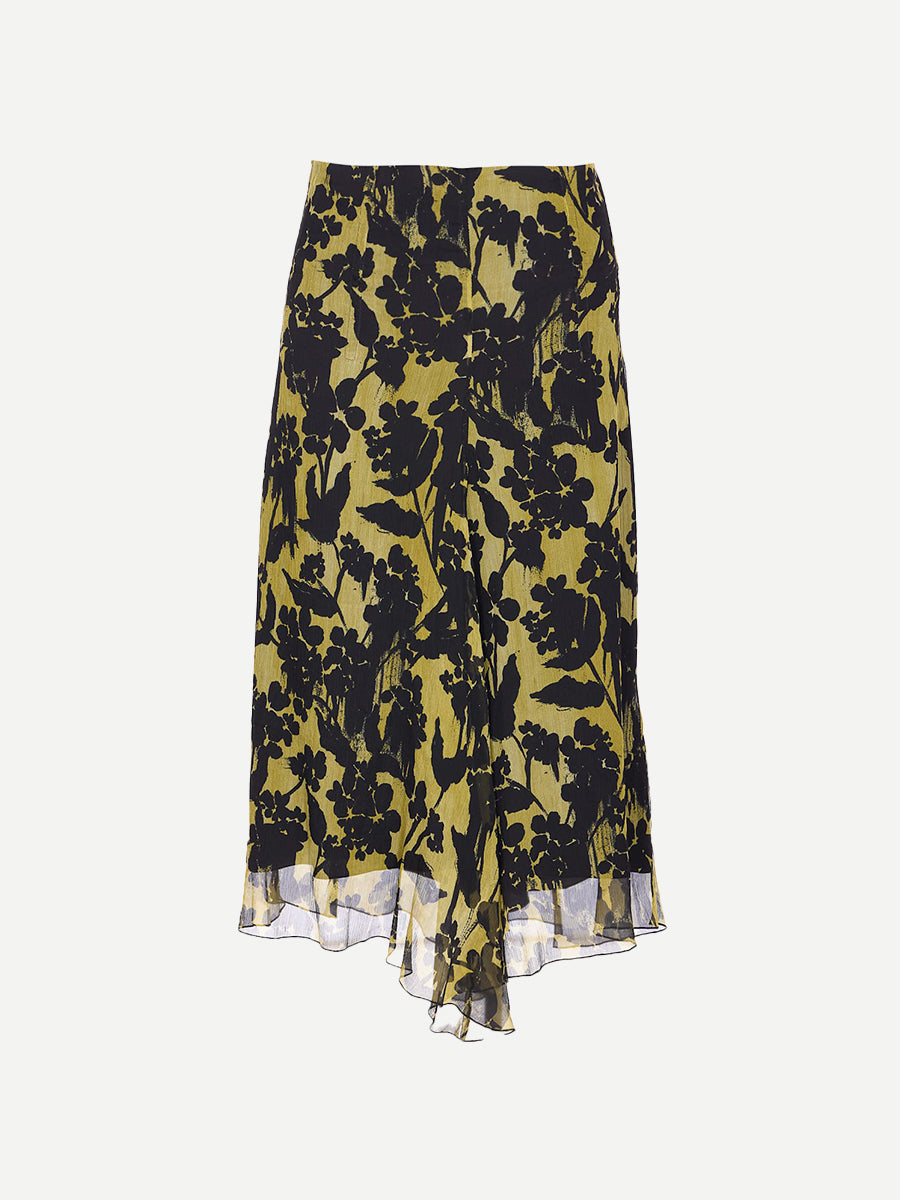 Corset Detail Skirt in Willow/Black