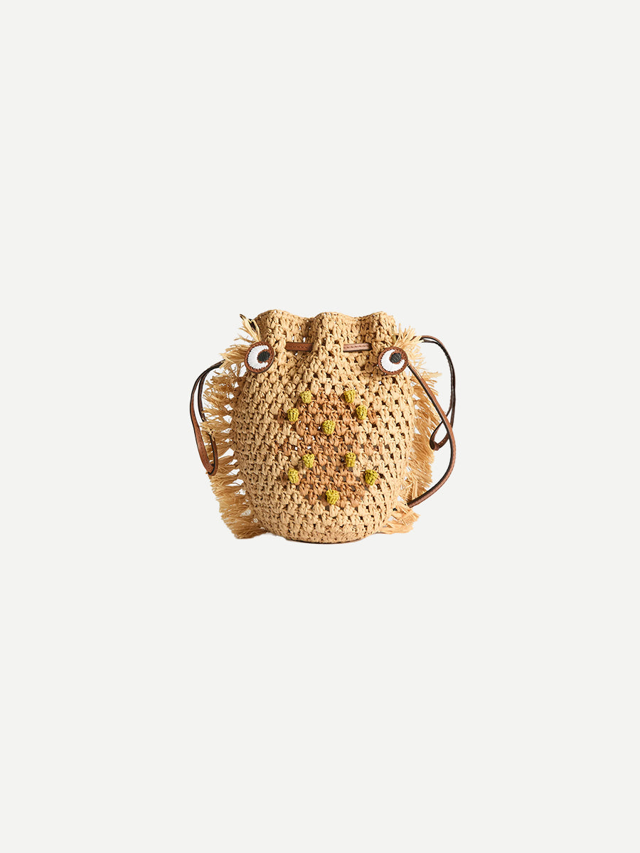 Anya Hindmarch Creature Crossbody in Pecan Raffia