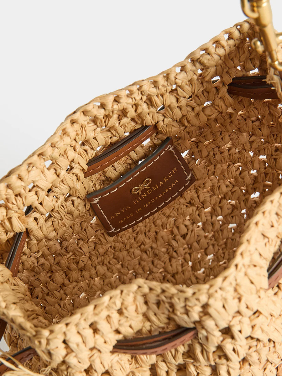 Anya Hindmarch Creature Crossbody in Pecan Raffia