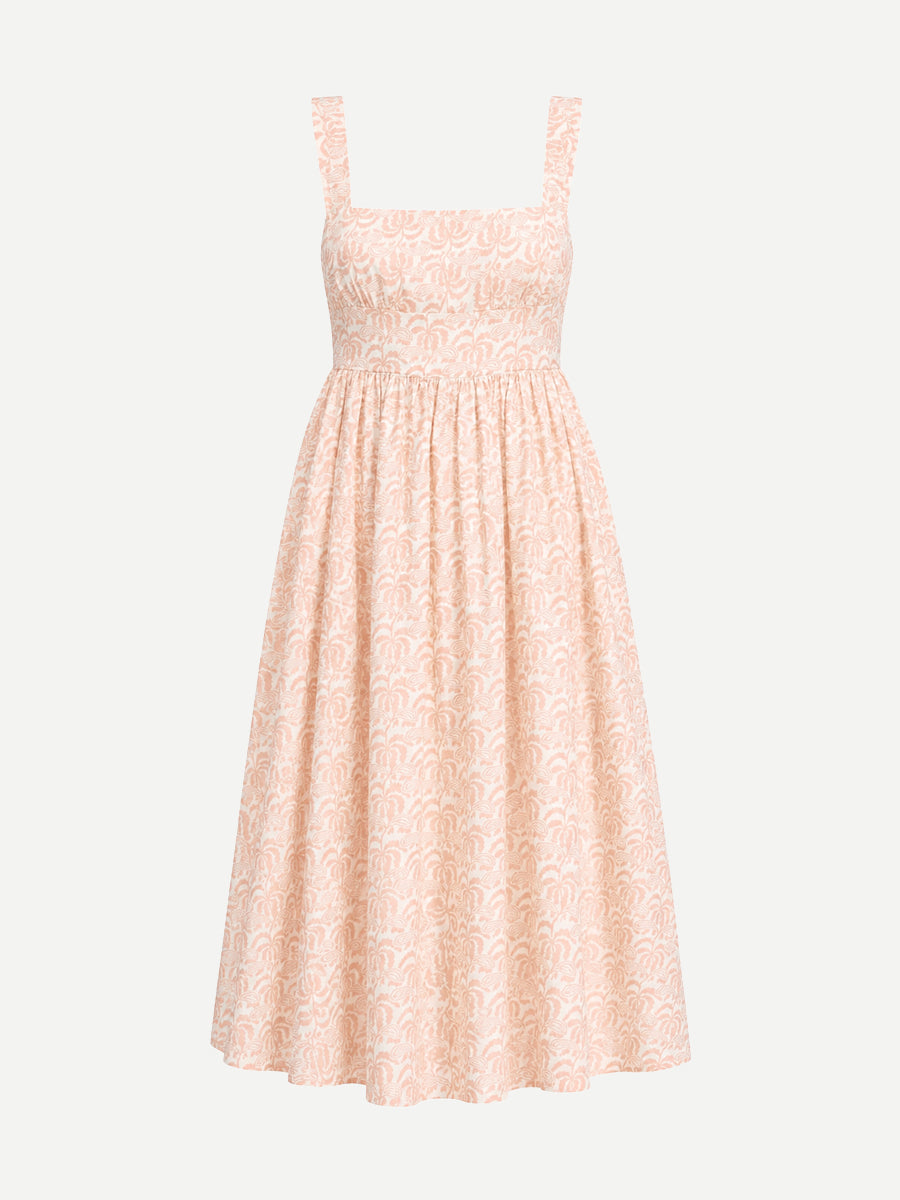 Crossback Linen Dress in Oasis