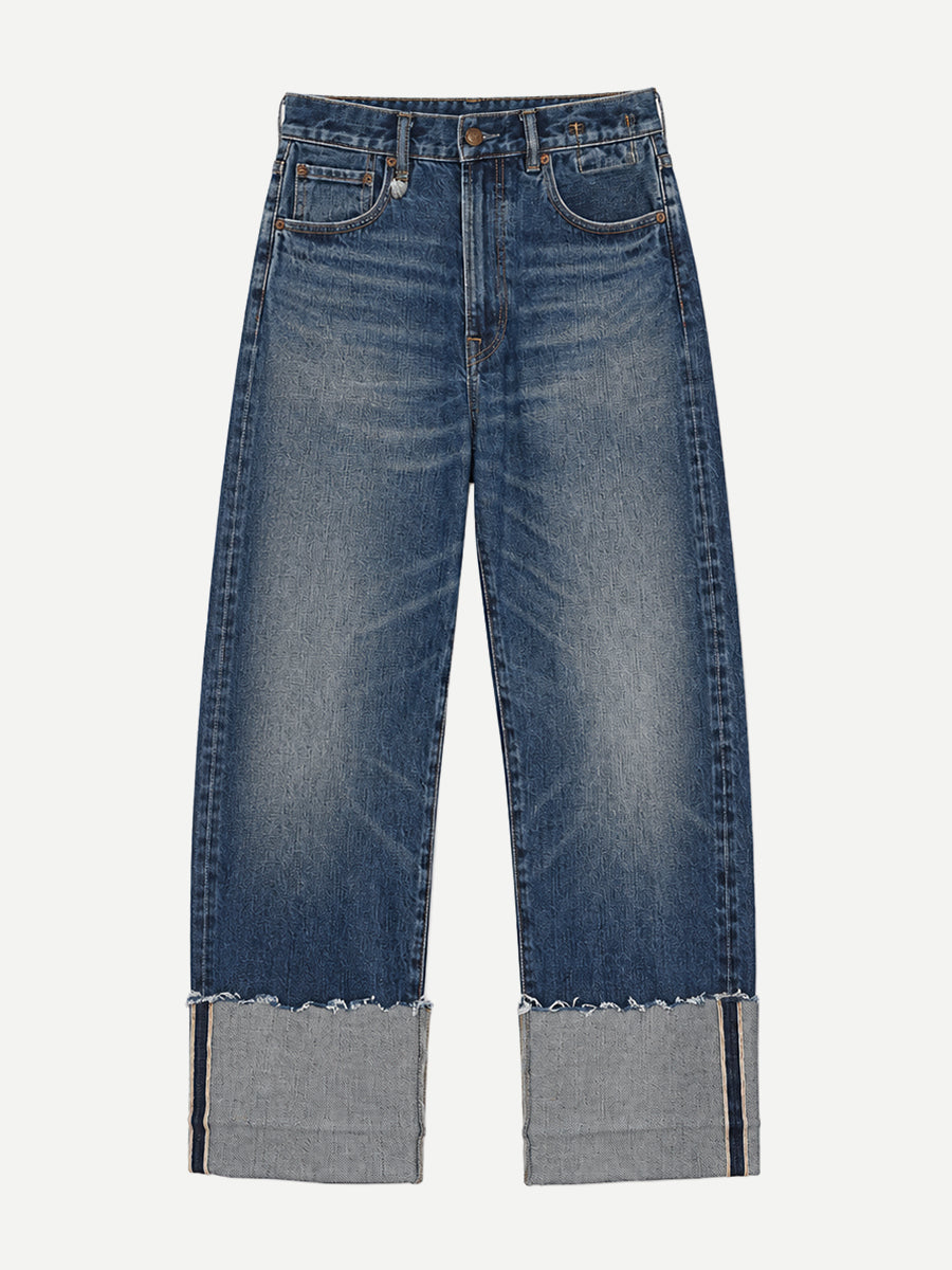 Cuffed X Boyfriend Jean in Caslon Selvedge Blue