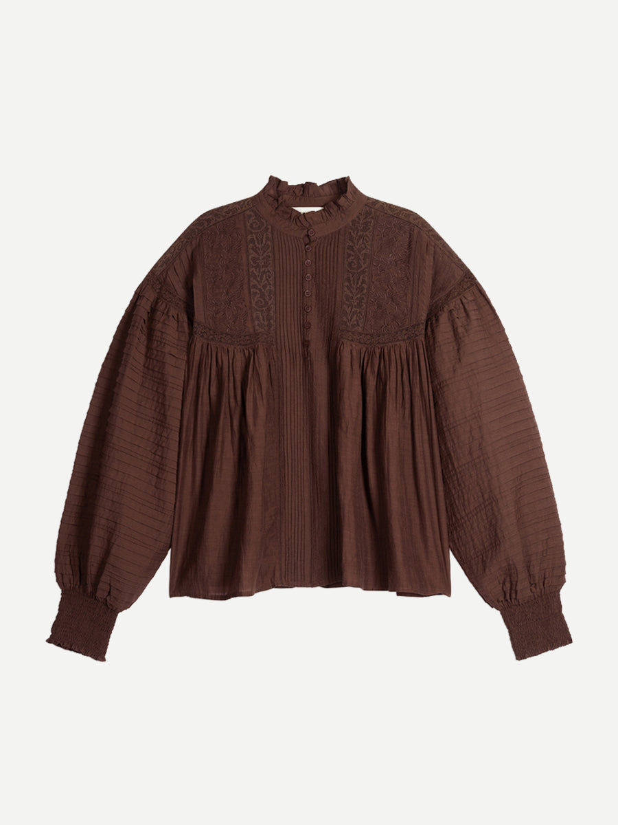 Dahlia Blouse in Brown