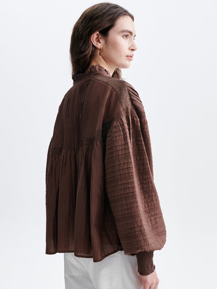 Dahlia Blouse in Brown