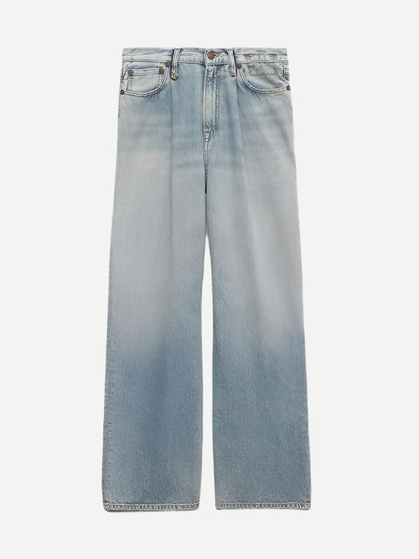 R13 | Damon Pleated Wide leg in Lennon Blue