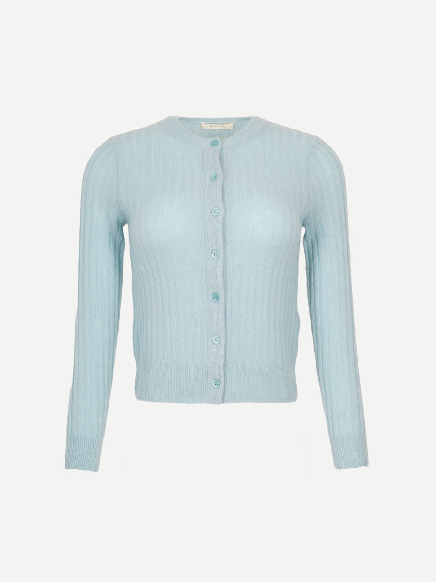 Doen Danae Rib Cardigan in Glass Slipper