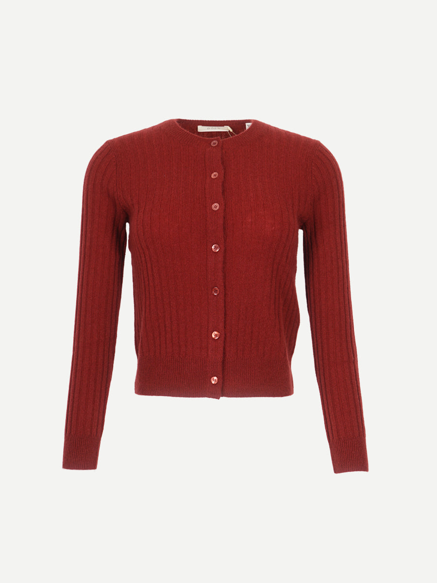 Doen Danae Rib Cardigan in Malbec
