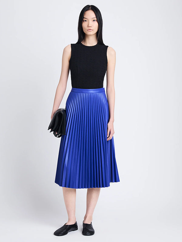Proenza Schouler White Label | Daphne Faux Leather Skirt in Sapphire