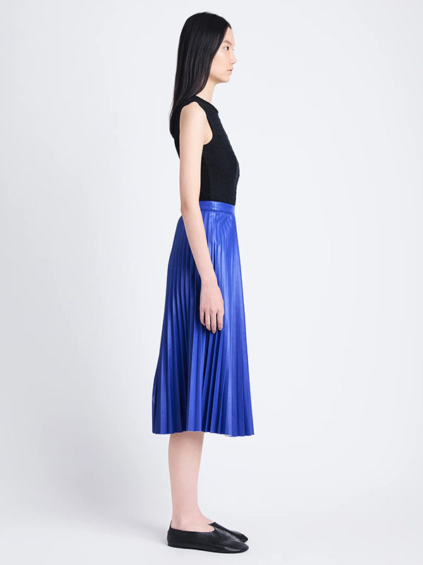 Proenza Schouler White Label | Daphne Faux Leather Skirt in Sapphire