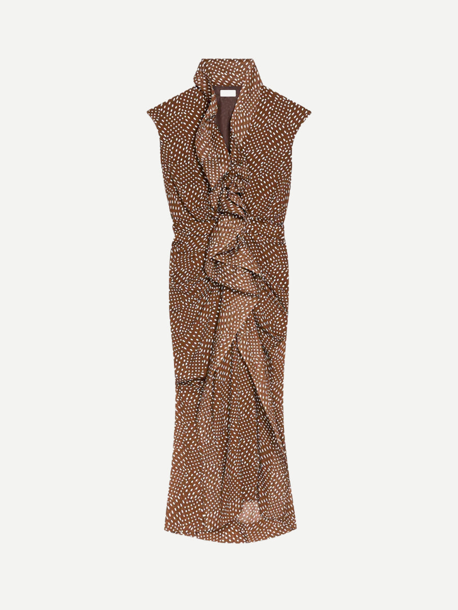 Dries Van Noten Davylo Dress in Brown