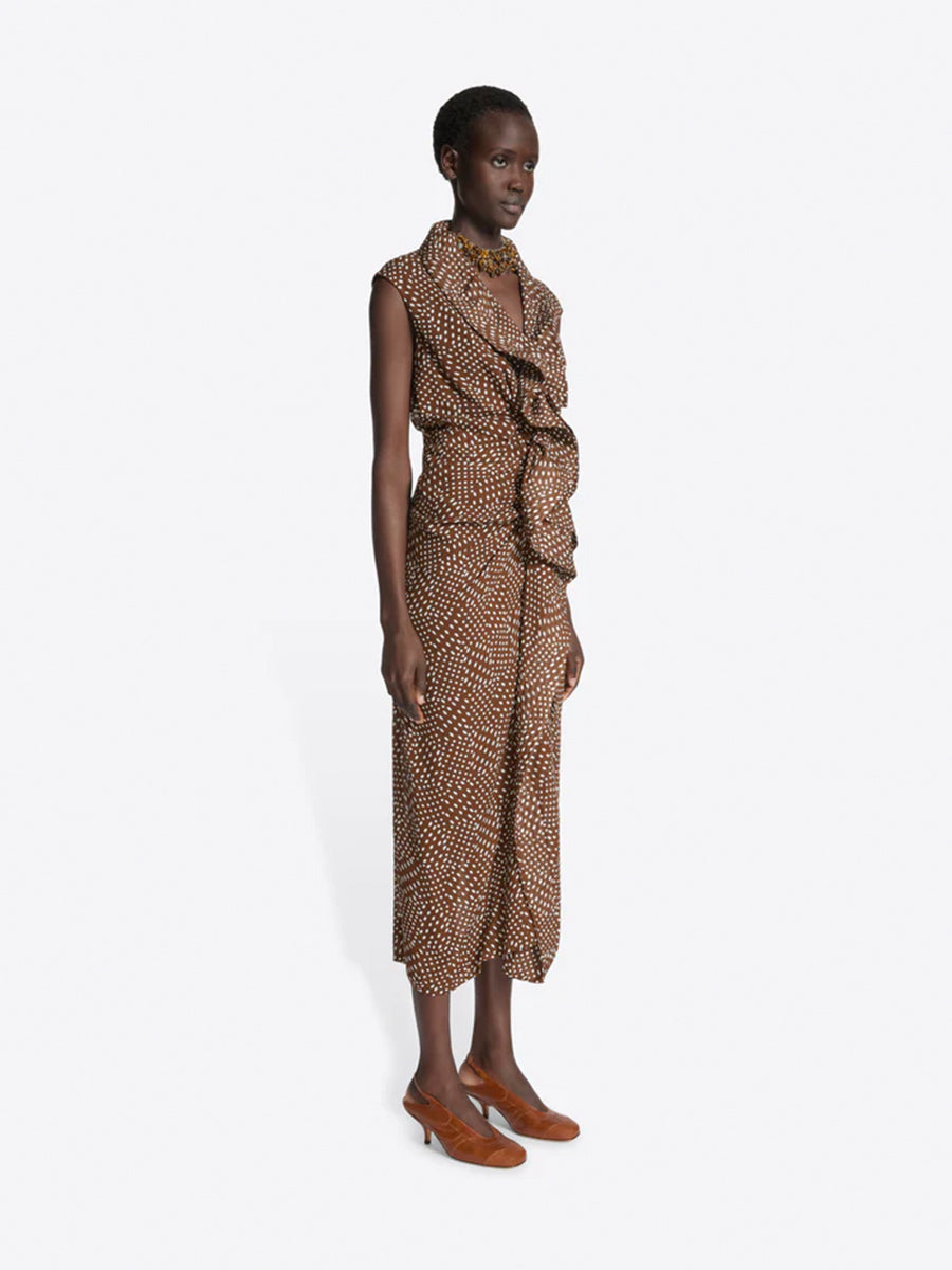 Dries Van Noten Davylo Dress in Brown