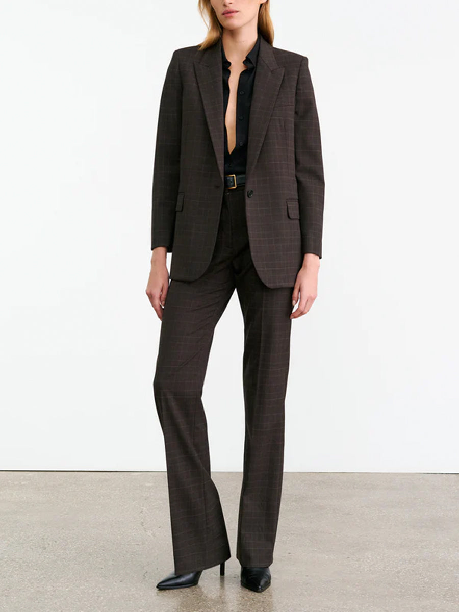 Nili Lotan Diane Blazer in Cigar Plaid | Shop Now at Adam Heath In Store and Online, Western Australia