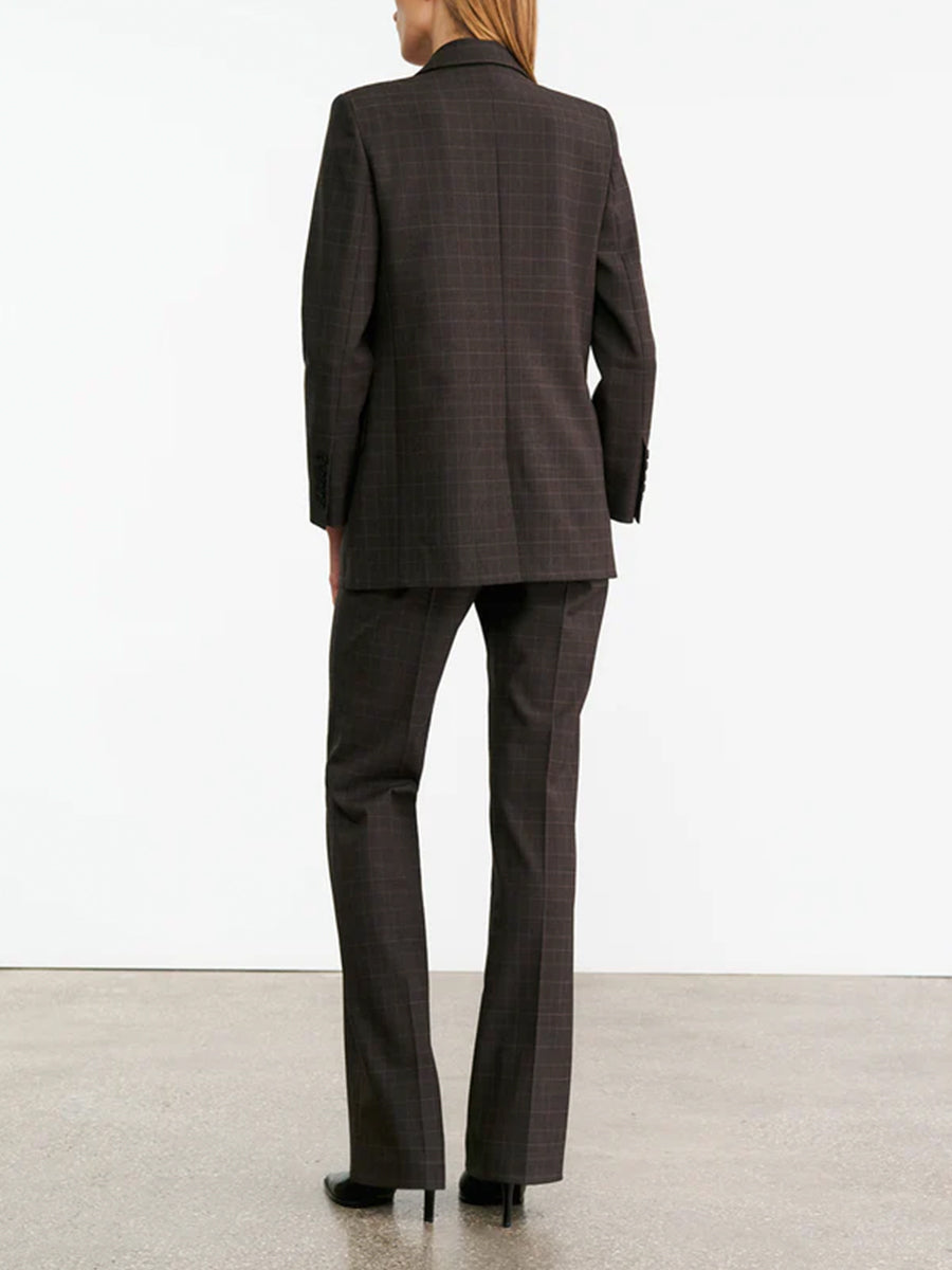Nili Lotan Diane Blazer in Cigar Plaid | Shop Now at Adam Heath In Store and Online, Western Australia